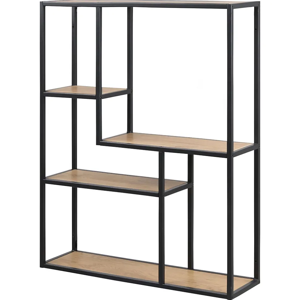 Etagère sur 3 niveaux asymétriques en MDF et métal