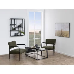 Etagère sur 3 niveaux asymétriques en MDF et métal