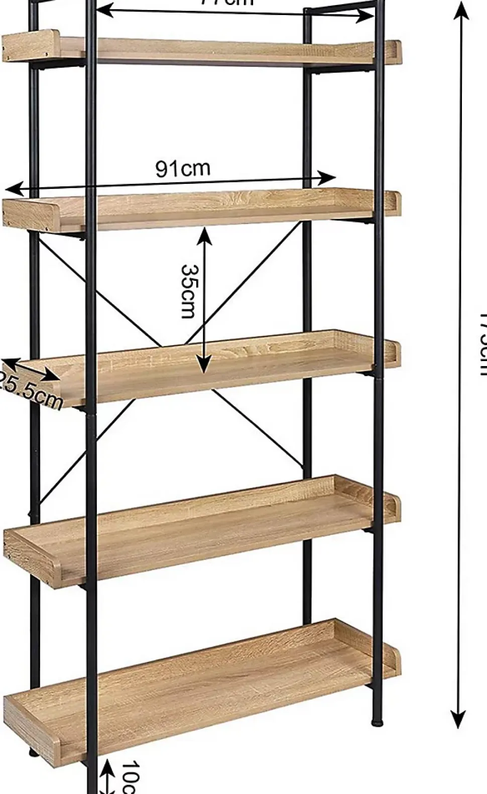 etagère sur pied avec 5 etagères beige Helloshop26