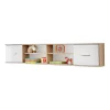 Etagère suspendue DENVER Chene et blanc 2 portes et 4 niches Rangement mural design