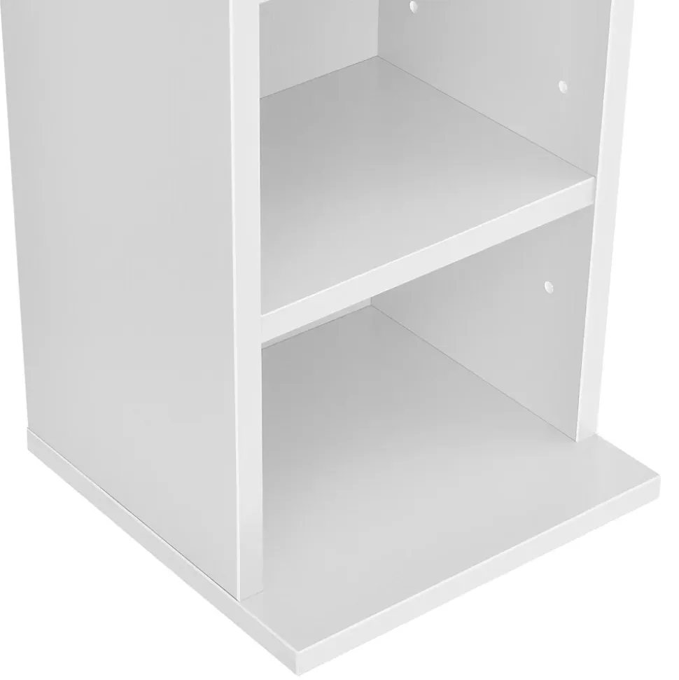etagère tour CD / DVD rangement mdf blanc Helloshop26