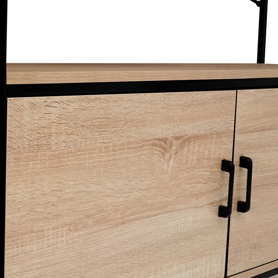 Etagère XL 5 niveaux avec placard DETROIT design industriel 170 CM