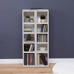 Etagères modulables MUSIQUE pour CD et DVD, en mélaminé décor shabby chic