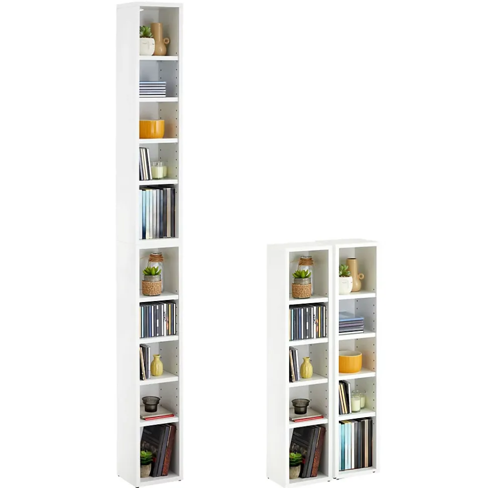 Etagères modulables MUSIQUE pour CD et DVD, en mélaminé blanc mat