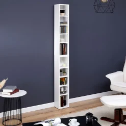 Etagères modulables MUSIQUE pour CD et DVD, en mélaminé blanc mat