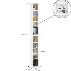 Etagères modulables MUSIQUE pour CD et DVD, en mélaminé blanc mat