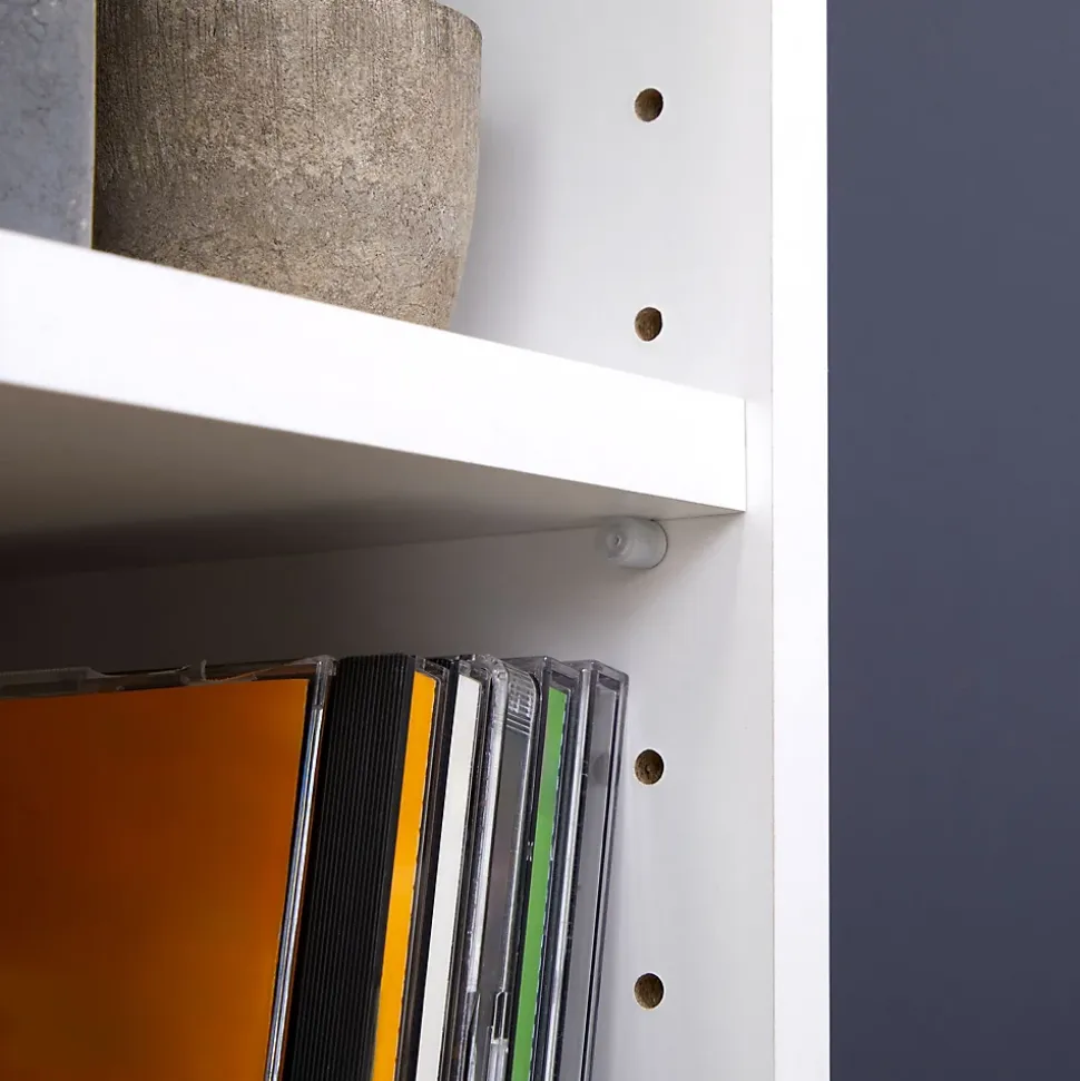 Etagères modulables MUSIQUE pour CD et DVD, en mélaminé blanc mat