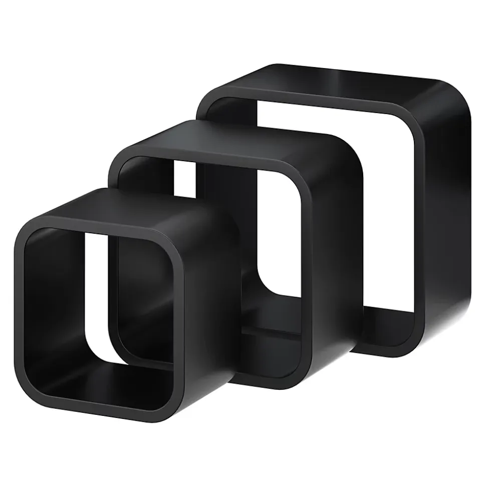 Etagères murales cubes modulables Cusko Form, noir, 3 pièces