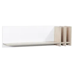 Etagères murales MALMO 100 cm coloris dab sonoma et blanc