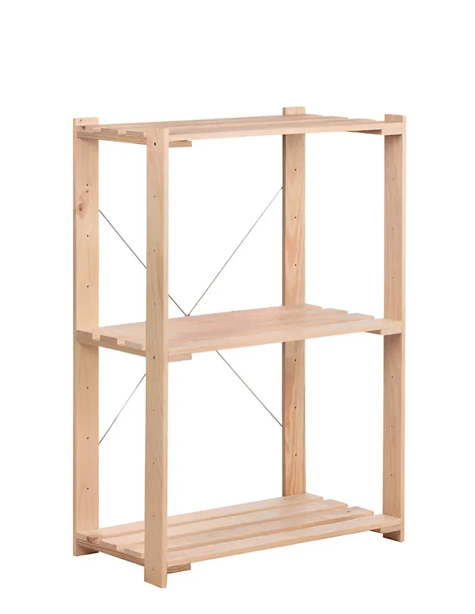 Evolution 3 étagères en bois massif, 76,5x38,5x110cm, Pin massif