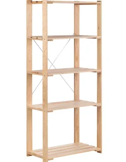 Evolution 5 étagères en bois massif, 76,5x38,5x174,5cm, Pin massif