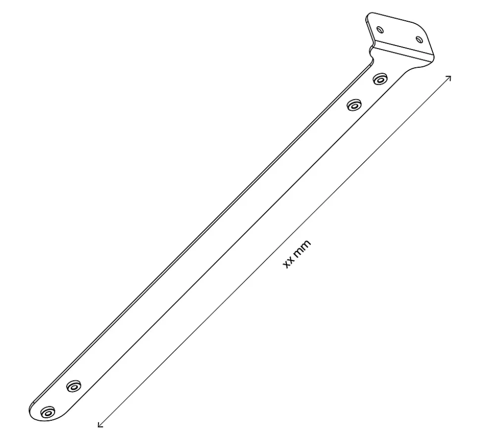 Extension en acier effet métallique + support de barre de penderie GoodHome Atomia 35 cm