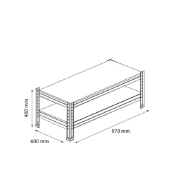 Extension pour étagère de garage en acier thermo-laqué GoodHome Rand H. 46 x L. 97 x P. 60 cm
