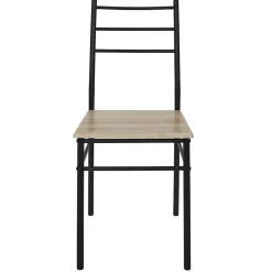 FAUSTIN - Ensemble Repas 4 Personnes Table et Chaises en MDF et Pieds Métal Noir