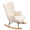 Fauteuil à Bascule, Fauteuil d'allaitement rembourré, Chaise à Bascule d'extérieur Ergonomique, 75 x 68 x 92cm, pour Salon, Beige