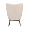 Fauteuil à Bascule, Rocking Chair, revêtement Bouclette, Fauteuil Allaitement, Chaise à Bascule,Beige
