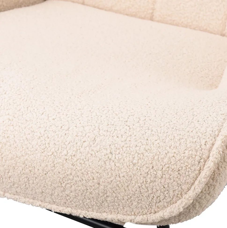 Fauteuil à Bascule,Fauteuil d'allaitement rembourré,pour Salon,Chambre à Coucher,Charge maximale,130 kg ,Beige,75 x 68 x 92 cm