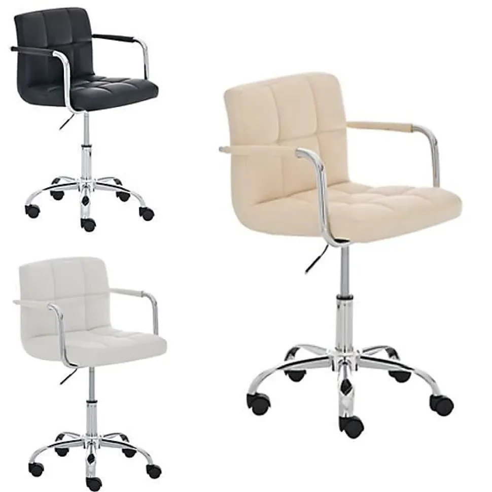 Fauteuil bureau CLP Lucy similicuir noir hauteur réglable
