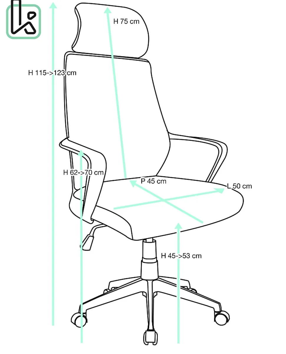 Fauteuil Bureau Ergonomique, Basculant Appuie Tête, Hauteur Réglable FAMA+ (gris)