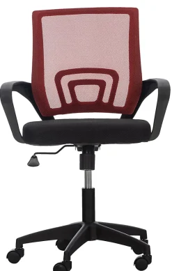 Fauteuil De Bureau Auburn, Chaise De Bureau En Maille Respirante, Chaise pivotante Hauteur réglable et Roulettes Rouge