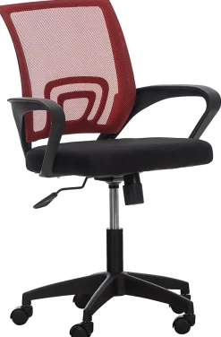 Fauteuil De Bureau Auburn, Chaise De Bureau En Maille Respirante, Chaise pivotante Hauteur réglable et Roulettes Rouge