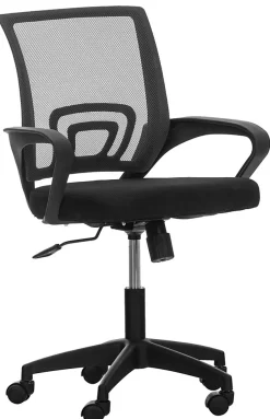 Fauteuil De Bureau Auburn, Chaise De Bureau En Maille Respirante, Chaise pivotante Hauteur réglable et Roulettes Noir