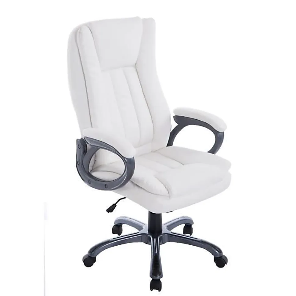 Fauteuil de bureau Bern CLP XL blanc simili réglable 150 kg