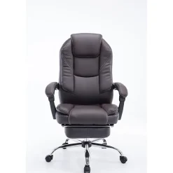 Fauteuil de bureau Castle CLP Marron similicuir avec repose pieds