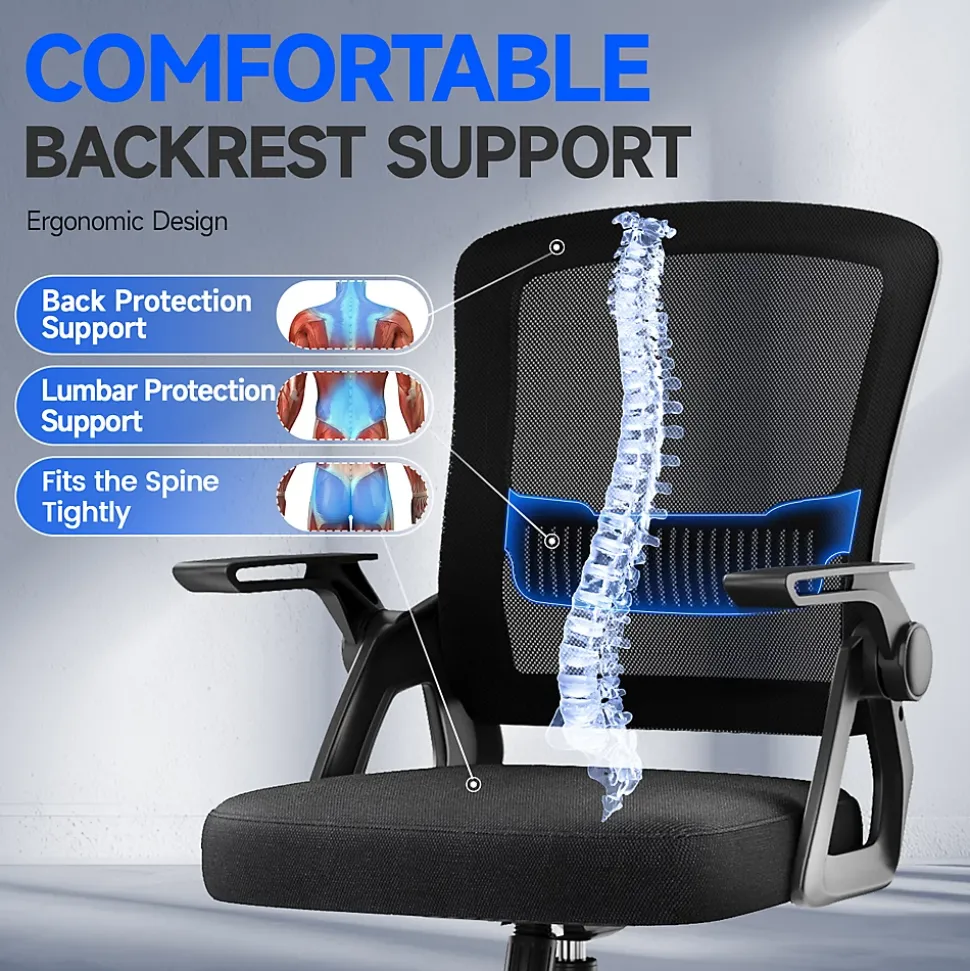 Fauteuil de Bureau, Chaise Ergonomique, pivotant, réglable en Hauteur