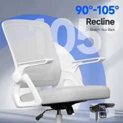 Fauteuil de Bureau, Chaise Ergonomique, pivotant, réglable en Hauteur