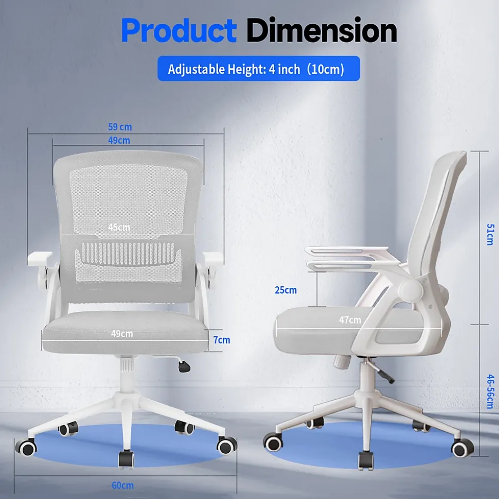 Fauteuil de Bureau, Chaise Ergonomique, pivotant, réglable en Hauteur