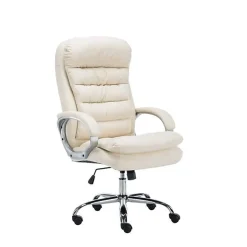 Fauteuil de bureau CLP Big Vancouver Similicuir Crème 235 kg