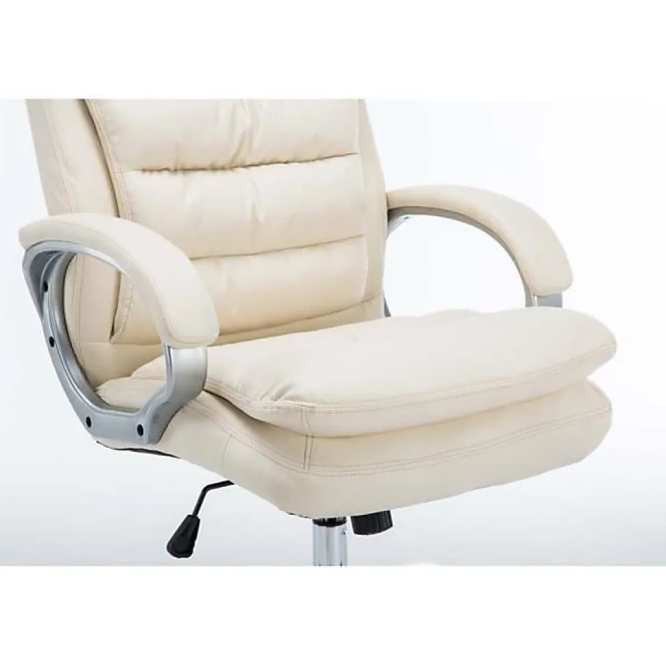 Fauteuil de bureau CLP Big Vancouver Similicuir Crème 235 kg