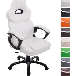Fauteuil de bureau CLP Big XXX blanc similicuir réglable