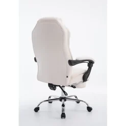 Fauteuil de bureau CLP Castle similicuir crème 100% PU 67x64 cm