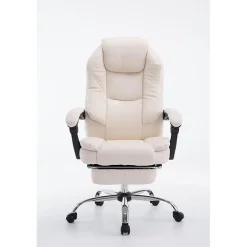 Fauteuil de bureau CLP Castle similicuir crème 100% PU 67x64 cm