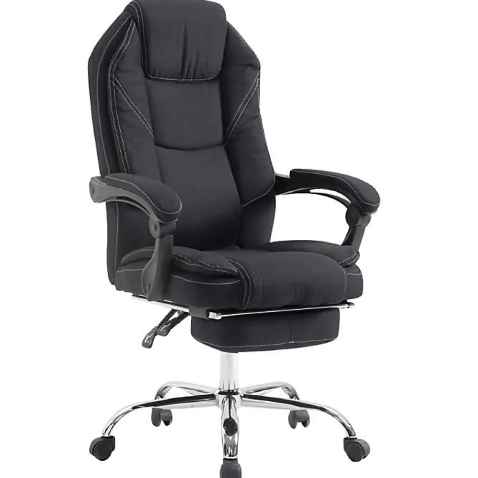 Fauteuil de bureau CLP Castle tissu noir réglable 130 kg