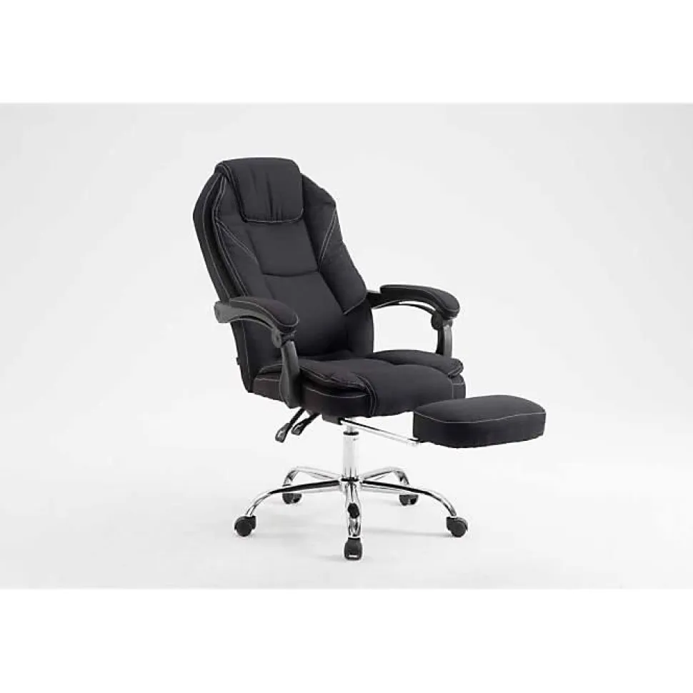 Fauteuil de bureau CLP Castle tissu noir réglable 130 kg