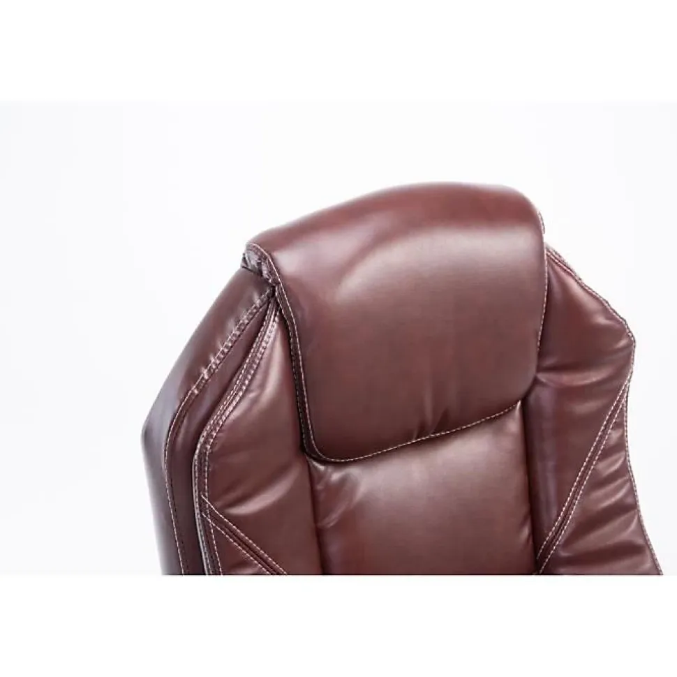 Fauteuil de bureau CLP Castle similicuir bordeaux réglable