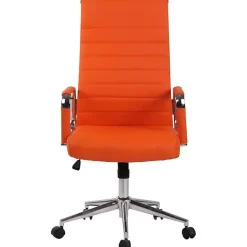 Fauteuil de bureau CLP Kolumbus similicuir orange réglable