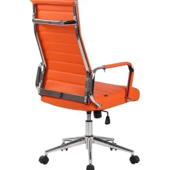 Fauteuil de bureau CLP Kolumbus similicuir orange réglable