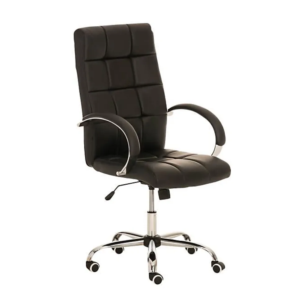 Fauteuil de bureau CLP Mikos similicuir noir réglable hauteur