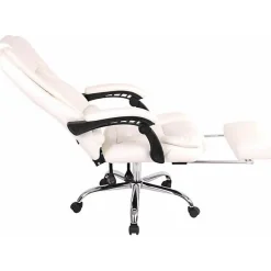 Fauteuil de bureau CLP Oxygen blanc similicuir réglable