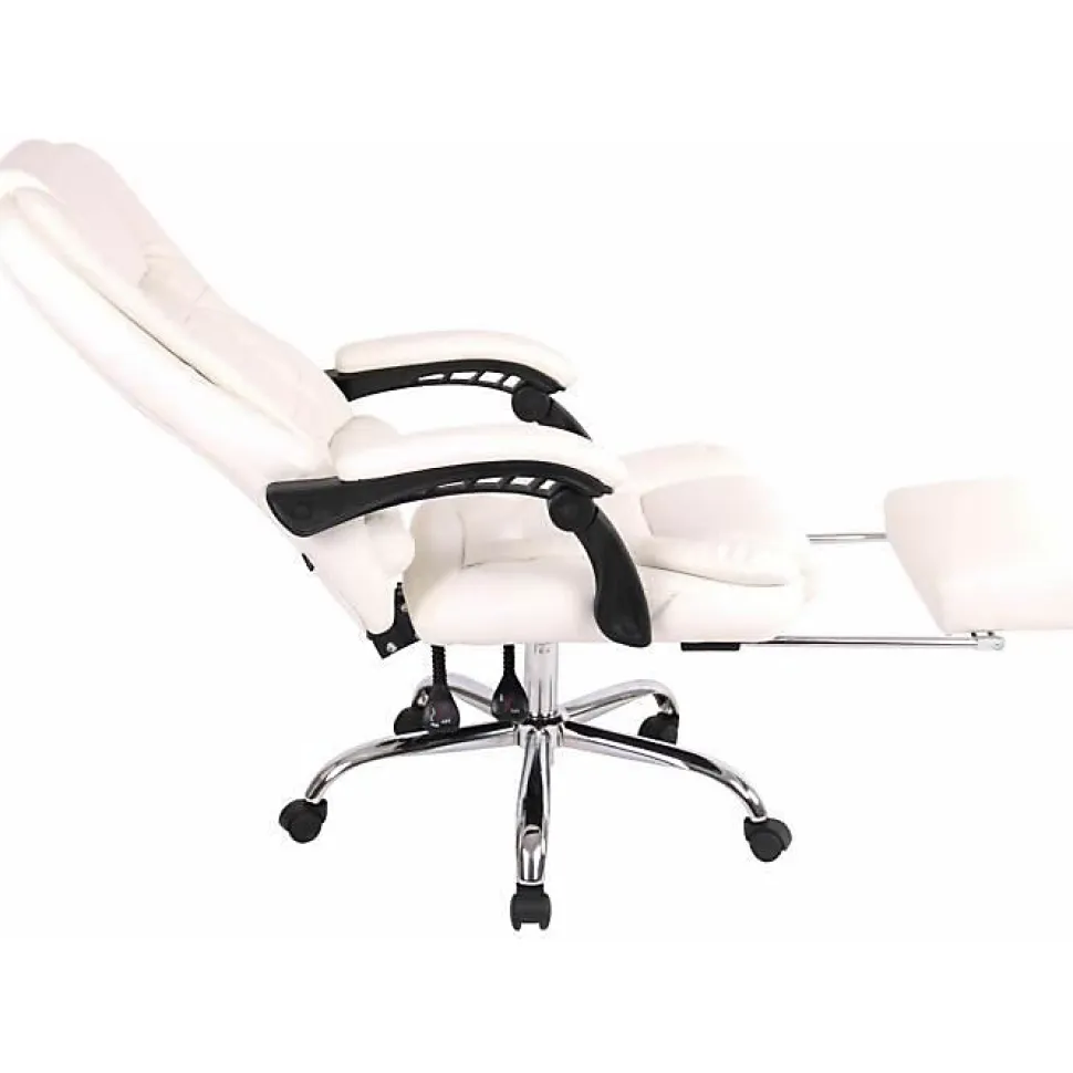 Fauteuil de bureau CLP Oxygen blanc similicuir réglable