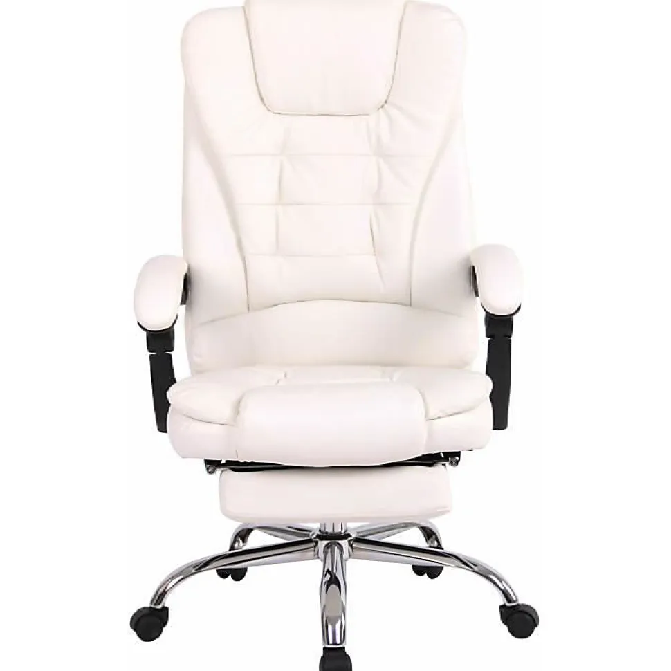 Fauteuil de bureau CLP Oxygen blanc similicuir réglable
