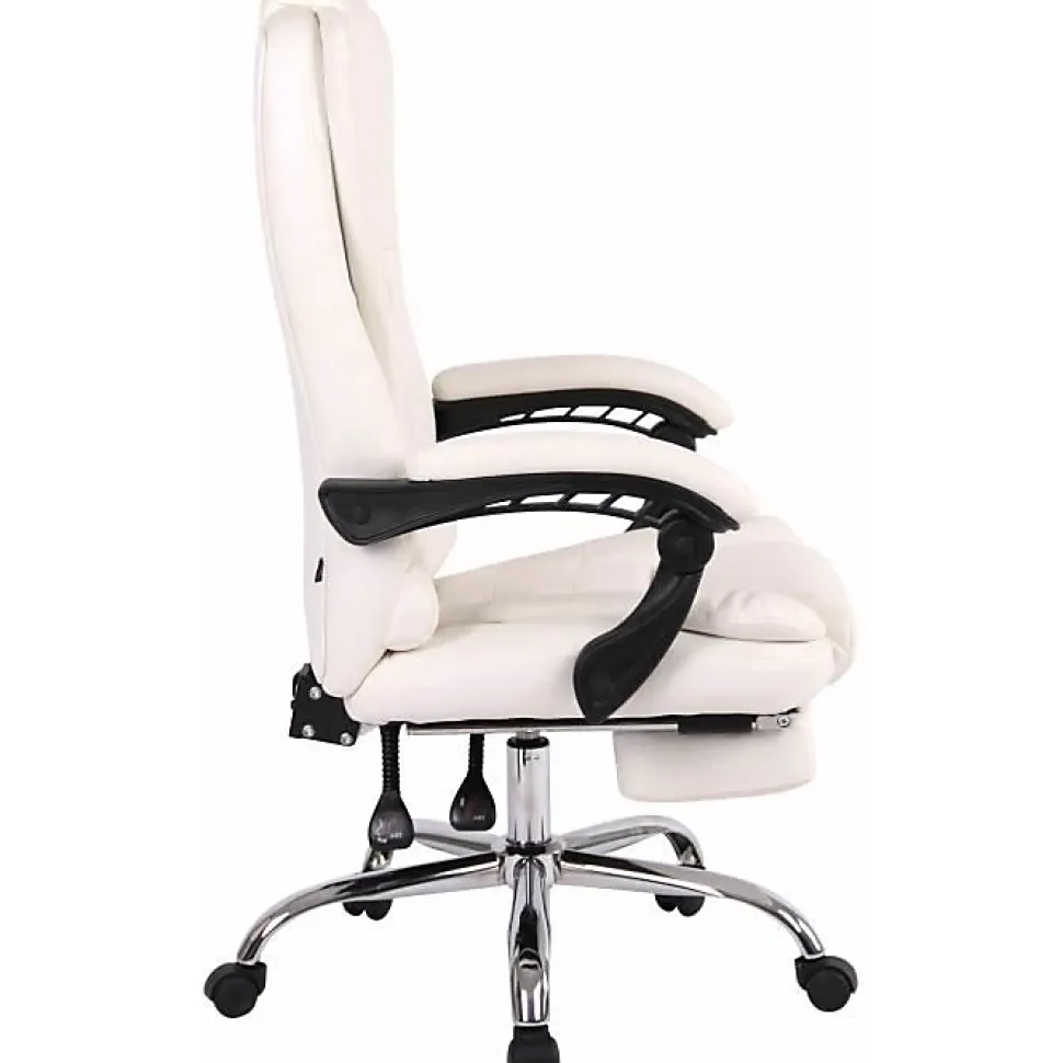 Fauteuil de bureau CLP Oxygen blanc similicuir réglable