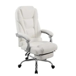 Fauteuil de bureau CLP Pacific similicuir blanc réglable