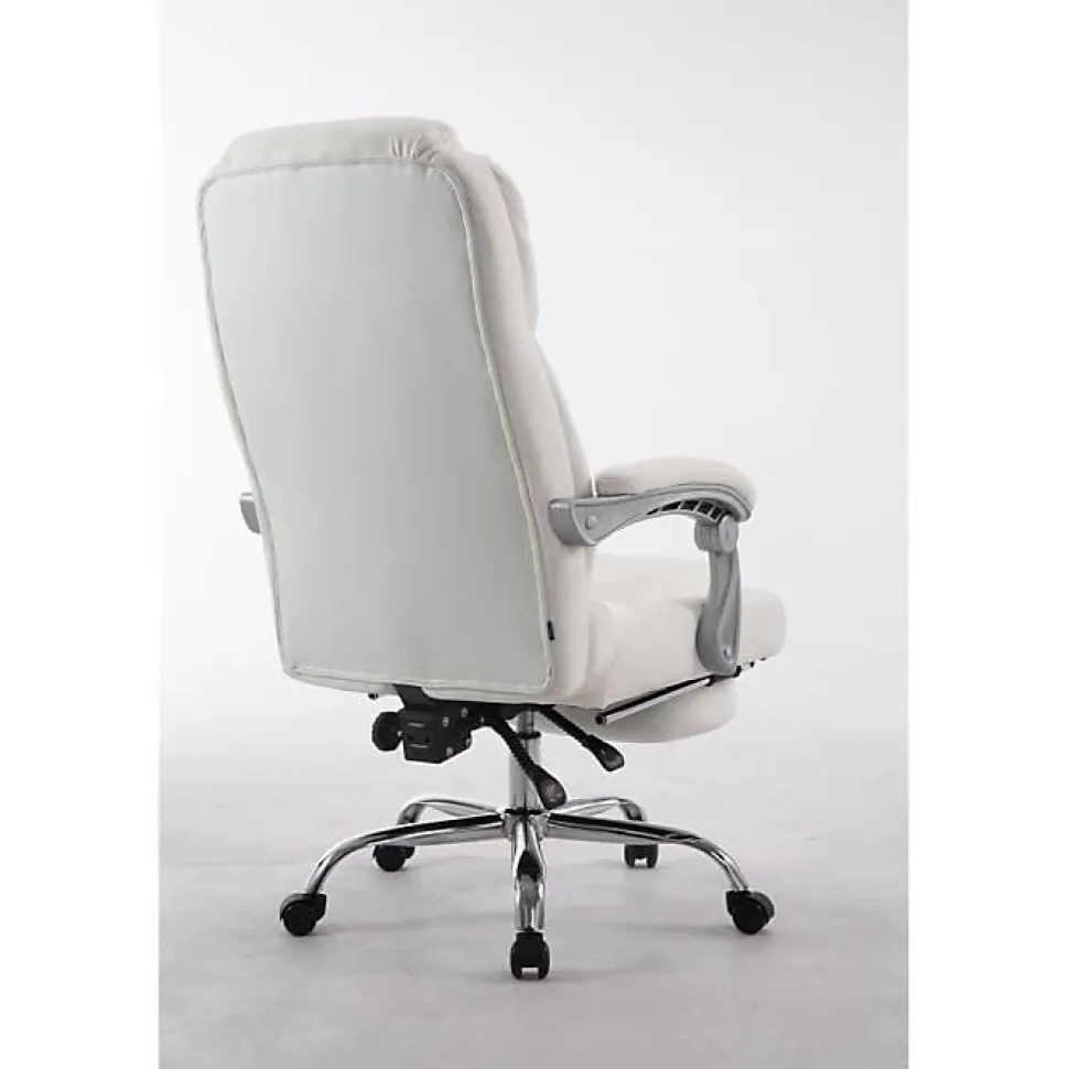 Fauteuil de bureau CLP Pacific similicuir blanc réglable