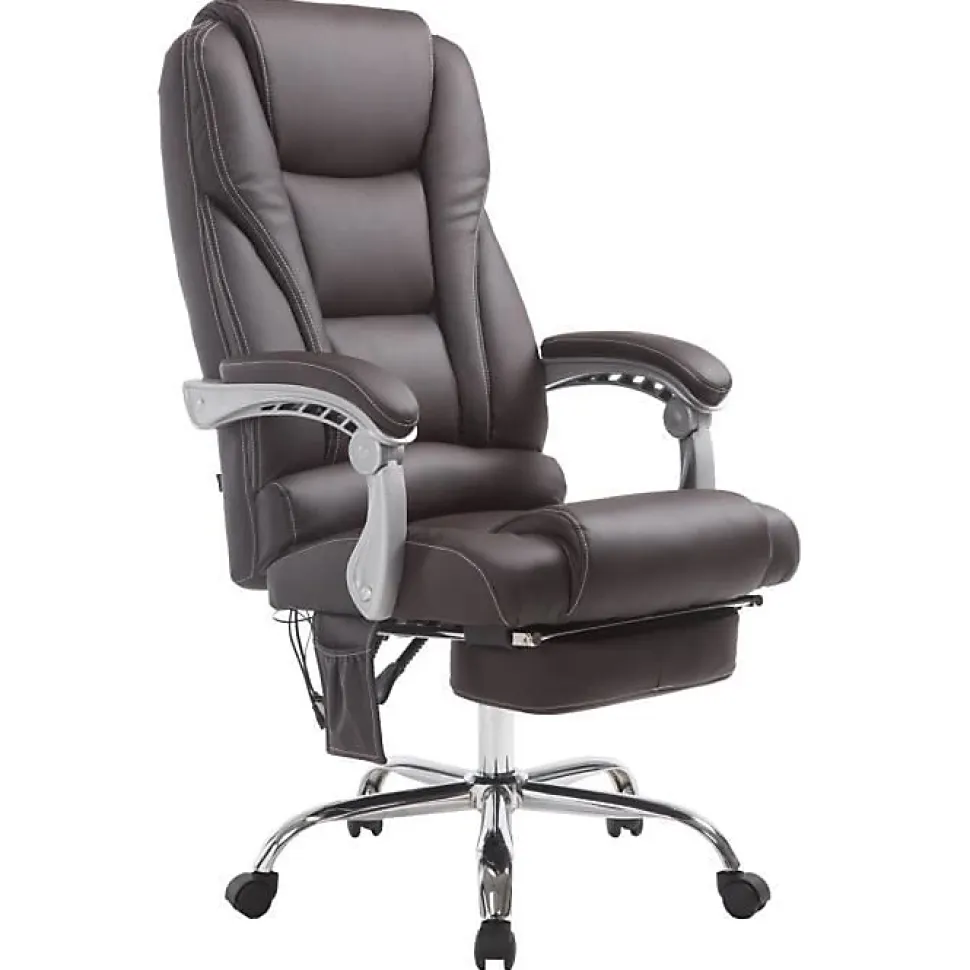 Fauteuil de bureau CLP Pacific similicuir marron massage 150 kg