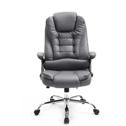 Fauteuil de bureau CLP Thor XXL Similicuir Gris réglable 5 roulettes
